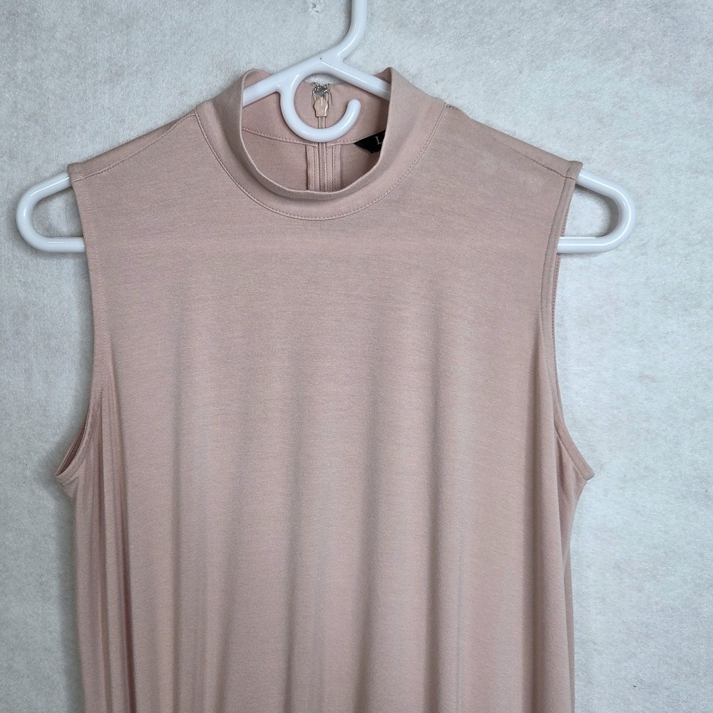 Lauren Ralph Lauren Blush Nude Sleeveless Mock Neck Tie Hem Top Women's‎ Medium - Picture 3 of 9